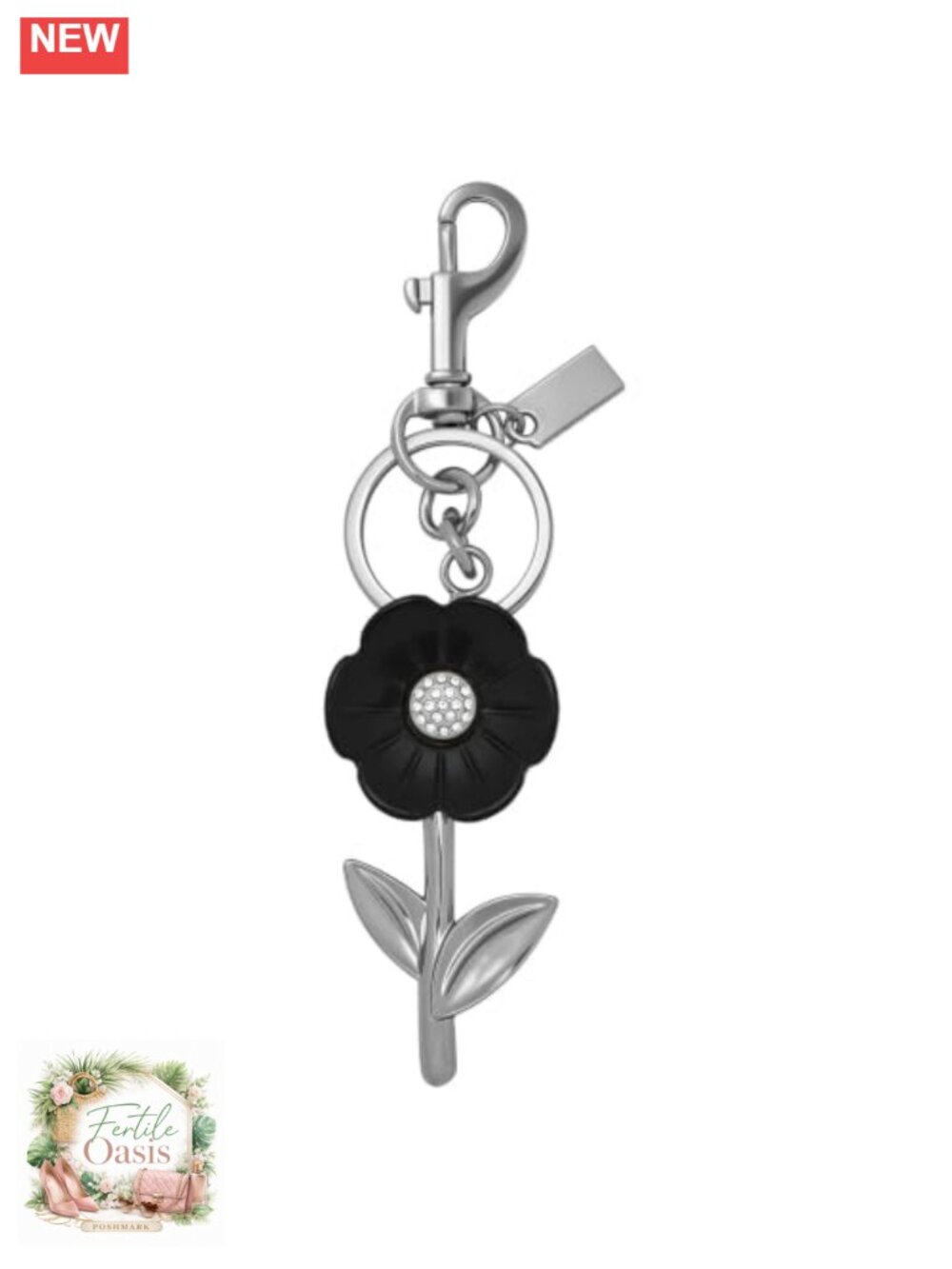 Elegant Daisy Keychain Bag Charm for Purse Handbag Women - Gold Plated